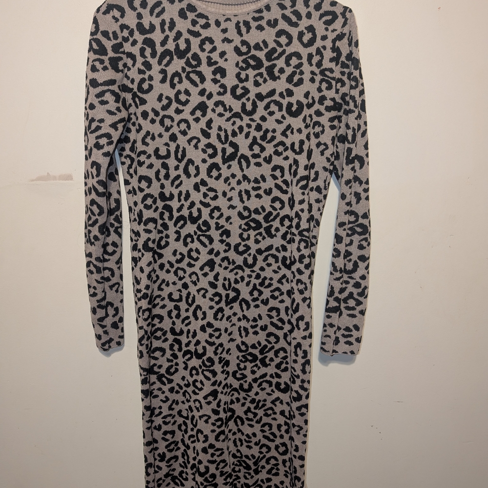 Leopard Print Long Sleeve Dress